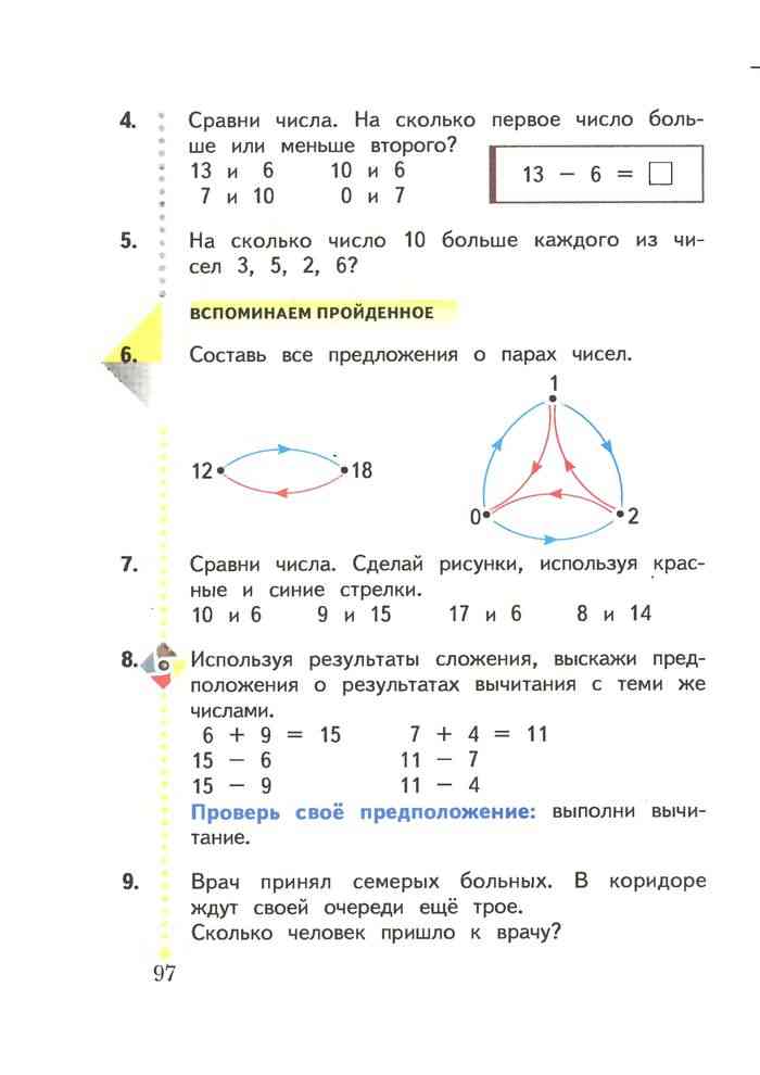 Математика 1 класс страница 96 97